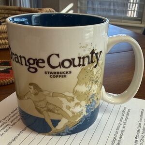 Starbucks Orange County Mug - Blue and Tan